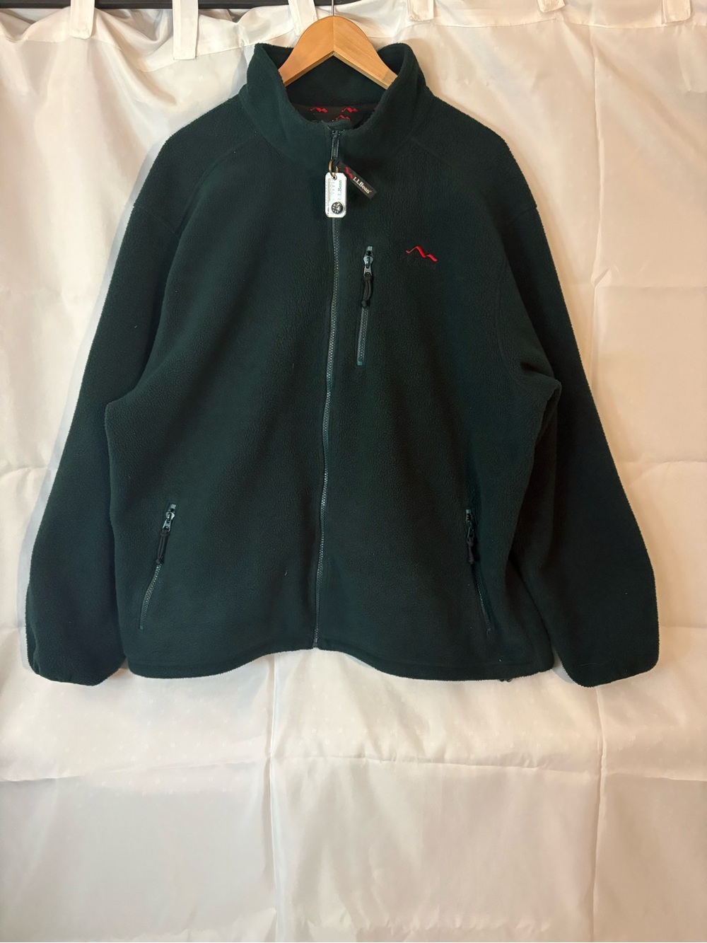 Vintage LL Bean Fleece Jacket Womens XL Green Full Zip Outdoor Made USA 90s
